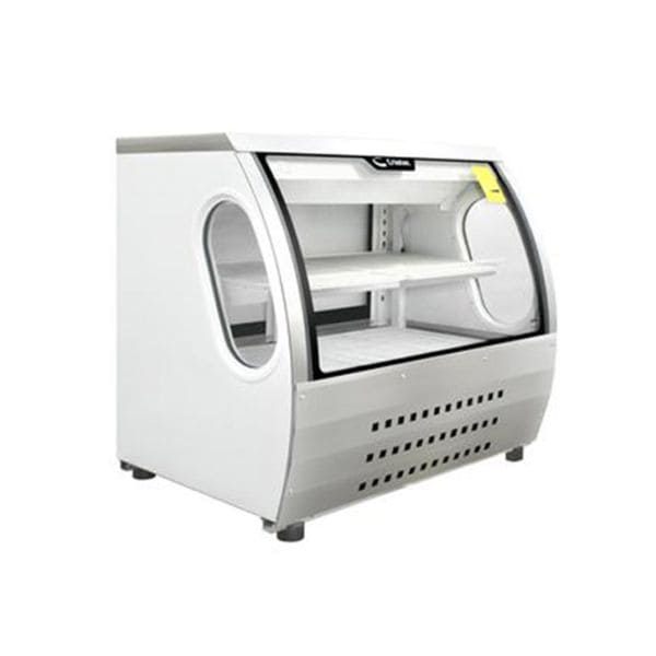 Vitrina Refrigerada de Cristal Curvo – Criotec VCC-120 Blanca
